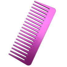 Metalic Plastic Square Wide Tooth Comb for Curly Hair 